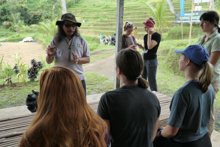 FNPF founder Bayu Wirayudha talks to a group of students