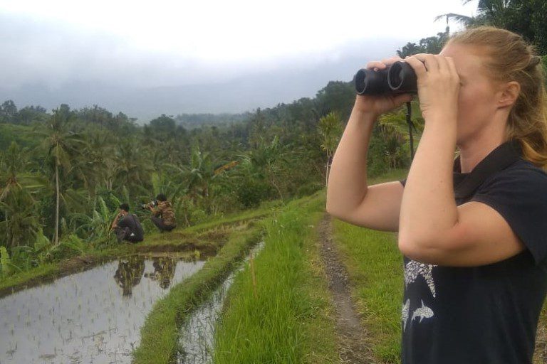 A volunteer on a bird monitoring excursion